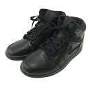 【中古】NIKE AIR JORDAN 1 MID スニーカー 554724-030 ブラック サイズ:8 【040924】(ナイキ)