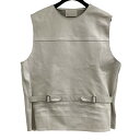 【中古】PRADA23SS ベルテッドレザープルオーバーベスト UPC194 アイボリー サイズ:52【価格見直し】