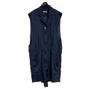 【中古】BIBLIOTHERK24SS CUT UP VEST DRESS ナイロンベストドレス BR36 SS24 ネイビー【価格見直し】