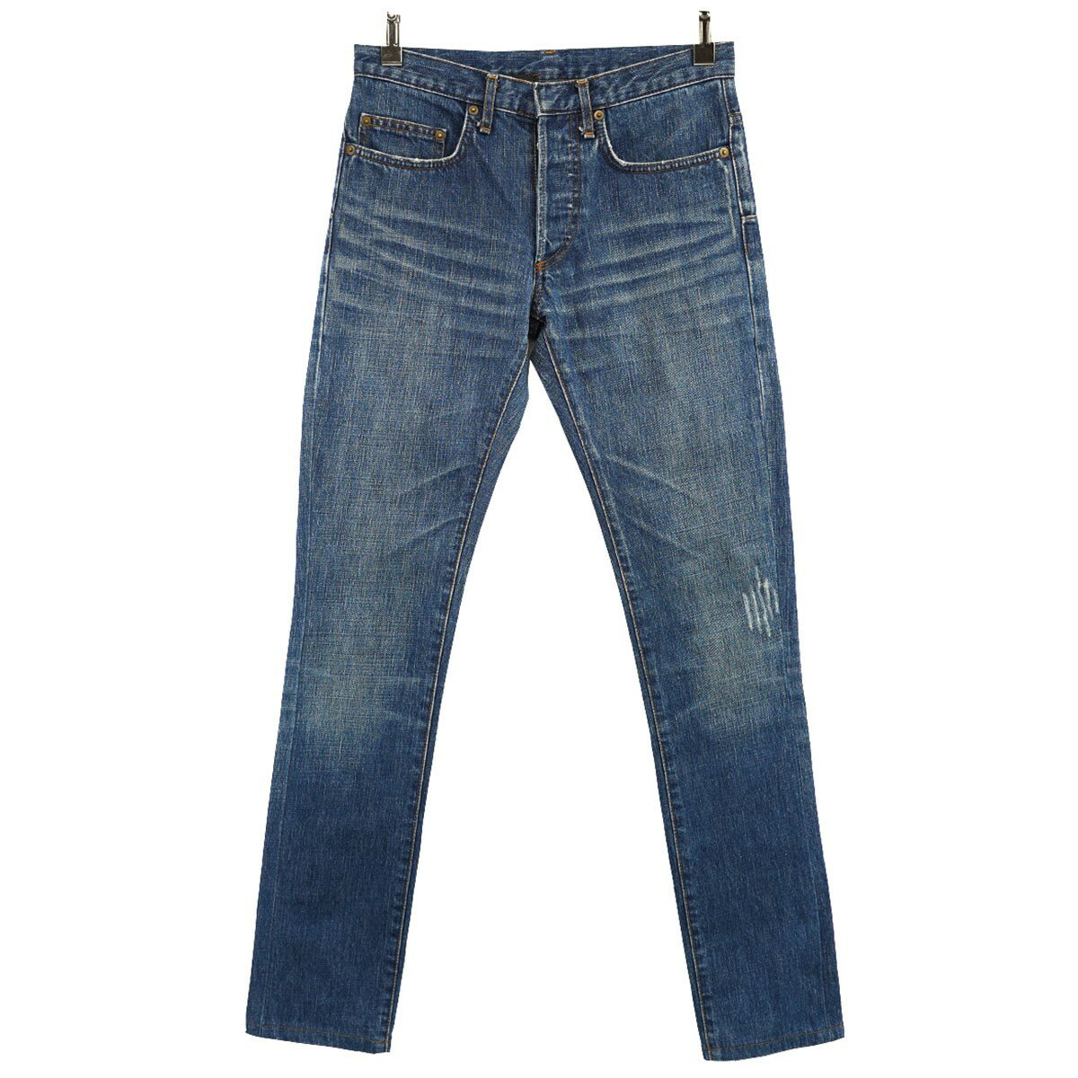 【中古】Dior Homme×HEDI SLIMANE06AW エディ期 爪痕加工デニムパンツ スーパースキニー ブルー サイズ：27【価格見直し】のサムネイル