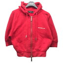 【中古】DSQUARED220SS 胸ロゴジップ半袖パーカー S72HG0044 レッド サイズ:XS【価格見直し】(4)