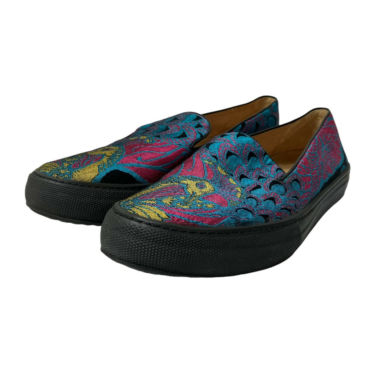 【中古】DRIES VAN NOTENスリッポン ブラック×ブルー サイズ：42【価格見直し】