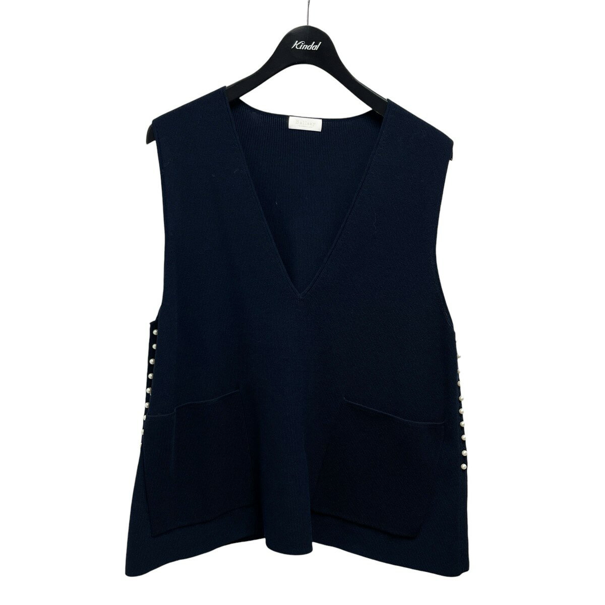【中古】BALLSEY　24SSパールコンビVネックベスト 11-02-42-0217 ネイビー サイズ：S 【220924】（ボールジー）