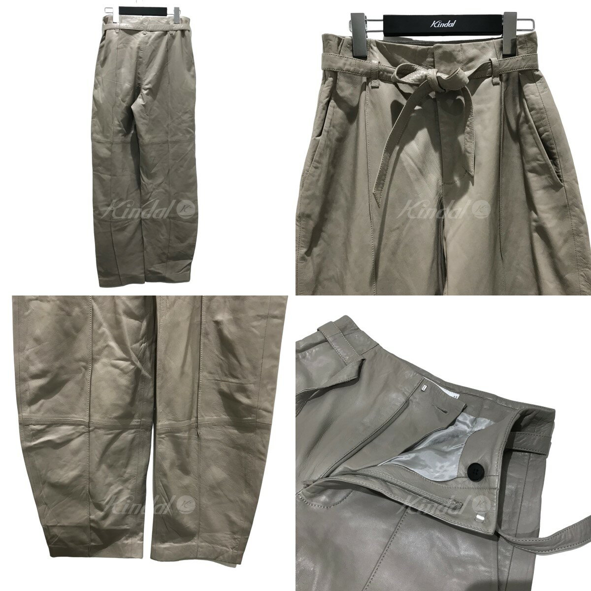 【中古】ZARAレザーパンツ ベージュ サイズ：S【価格見直し】