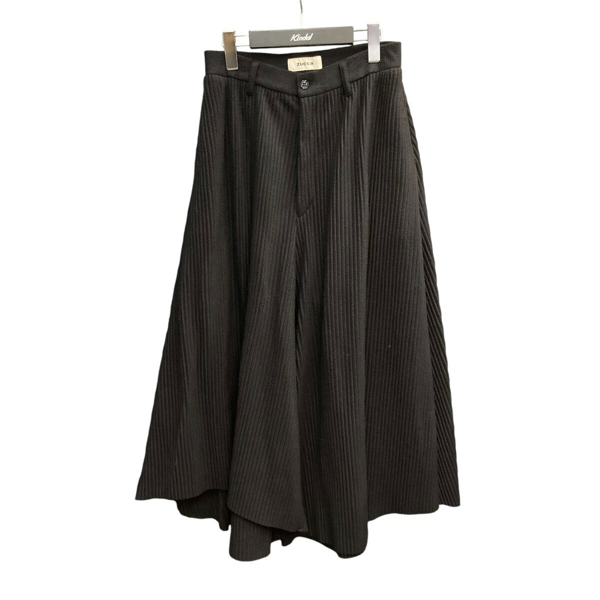 【中古】ZUCCAフリースワイドパンツ ZU83JF116 ブラック サイズ:S【価格見直し】