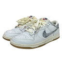 【中古】NIKE DUNK LOW Washed Denim ダンクローウォッシュドデニムスニーカー FN6881-100 ホワイト×ミッドナイトネイビー サイズ:US8.5 【011024】(ナイキ)(4)