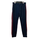【中古】GUCCIDYED COTTON Trousers トラックトコットンパンツ 696755 ネイビー×レッド サイズ:46【価格見直し】