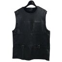 【中古】PRADA23SS レザーベスト UPC194 ブラック サイズ:48【価格見直し】