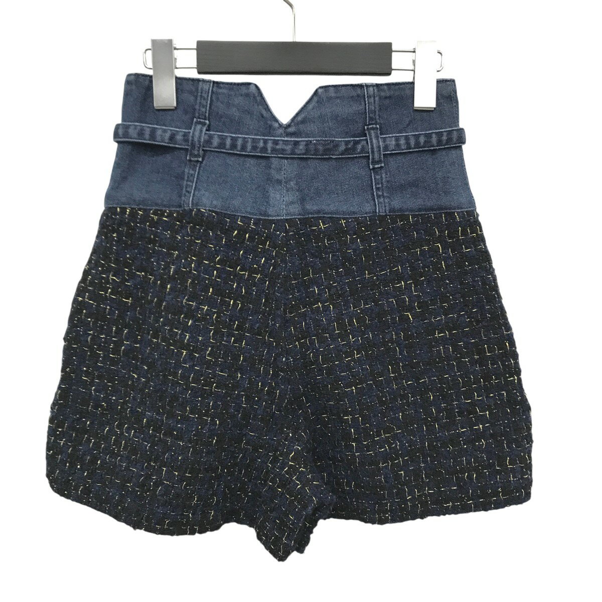 【中古】PINKO　ツイード＆デニムショートパンツ ネイビー サイズ：26 【161024】（ピンコ）