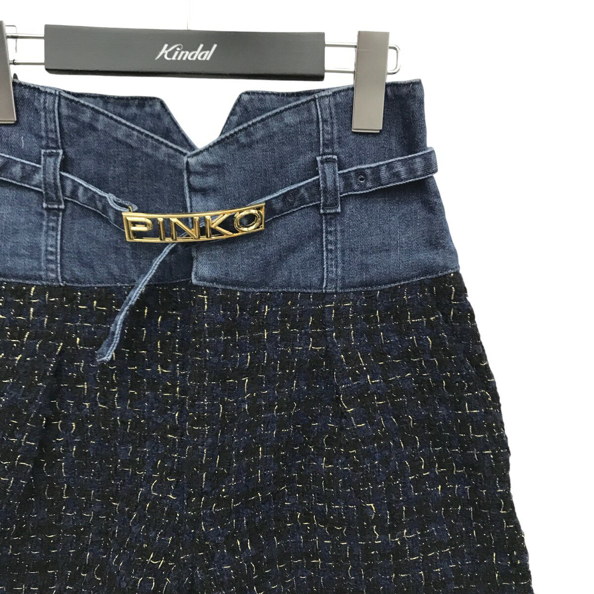 【中古】PINKO　ツイード＆デニムショートパンツ ネイビー サイズ：26 【161024】（ピンコ）