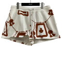 【中古】HERMESスウェットショーツ ホワイト×ブラウン サイズ:40【価格見直し】