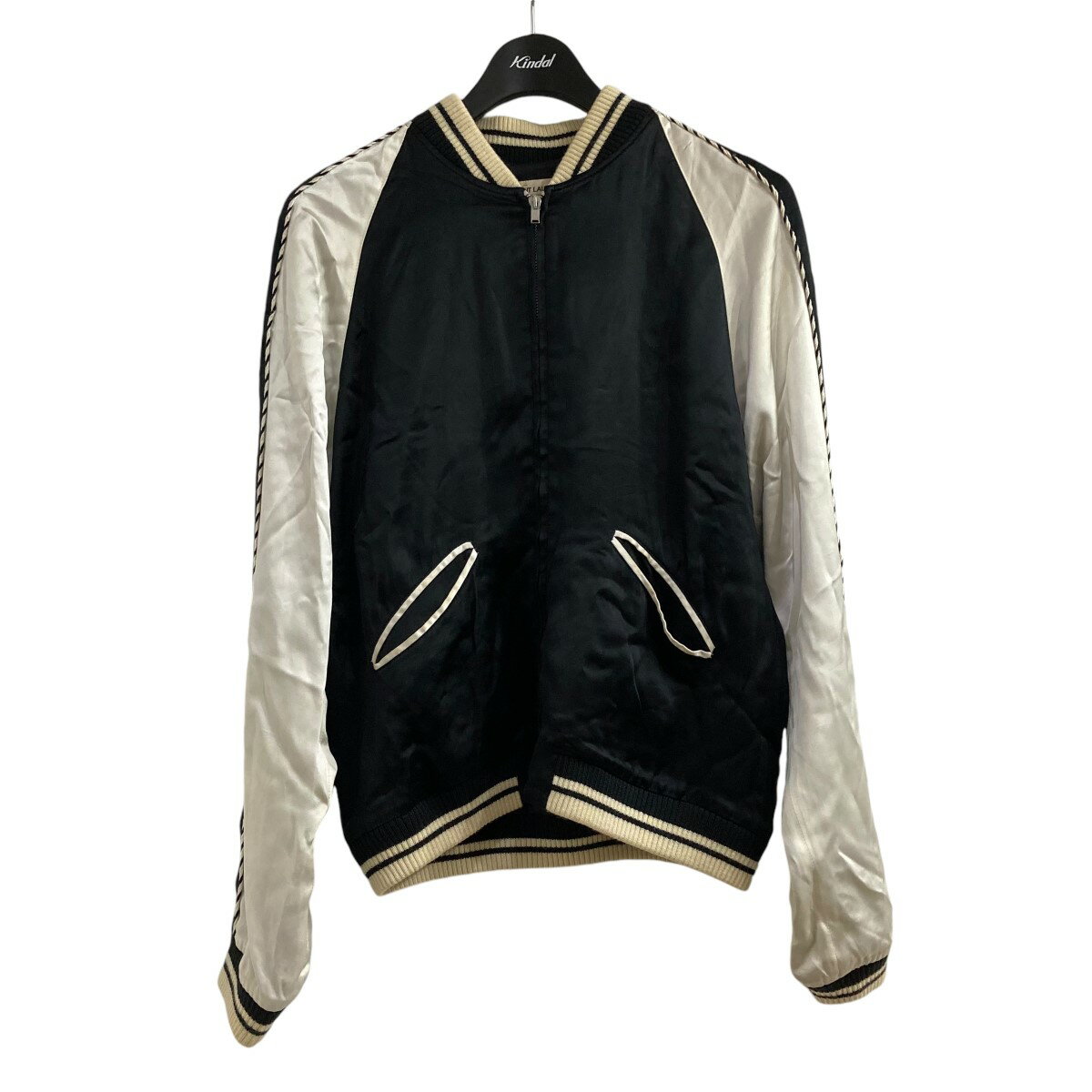【中古】Saint Laurent ParisBlood Luster Teddy Jacket ブラッドラスター スカジャン 343271 ブラック×アイボリー×レッド サイズ：48【価格見直し】のサムネイル