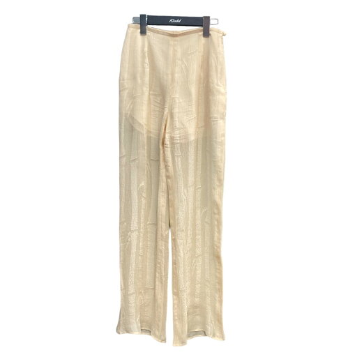 【中古】mame kurogouchiBamboo Motif Willow Jacquaed SHEER Trousers シルクジャカードシアーパンツ MM23SS-PT014 ベージュ サイズ:2【価格見直し】 【中古】mame kurogouchiBamboo Motif Willow Jacquaed SHEER Trousers シルクジャカードシアーパンツ MM23SS-PT014 ベージュ サイズ:2【価格見直し】