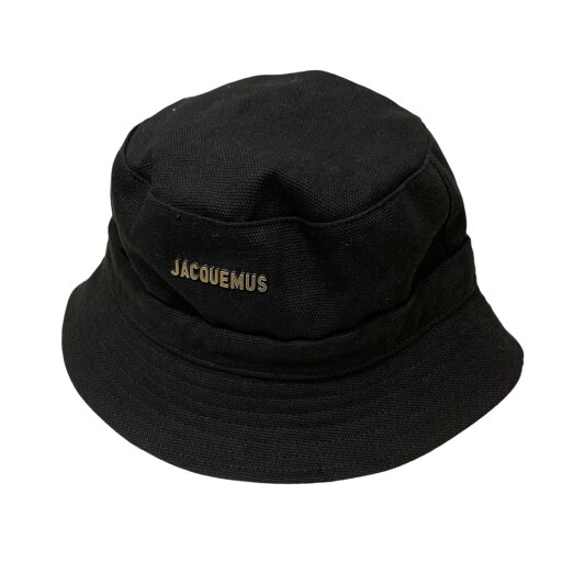 【中古】JACQUEMUSメタルロゴバケットハット ブラック サイズ:58【価格見直し】 【中古】JACQUEMUSメタルロゴバケットハット ブラック サイズ:58【価格見直し】