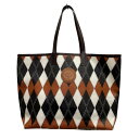 【中古】RATSトートバッグ 24RA-0316 ARGYLE TOTE BAG ブラウン【価格見直し】
