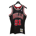【中古】MITCHELL & NESSシカゴブルズ ロッドマン メッシュ タンクトップ ブラック×レッド サイズ:S【価格見直し】