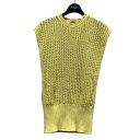 【中古】BACCAコットンコード ベスト ニットベスト 35-02-31-02202 黄緑 サイズ:S【価格見直し】