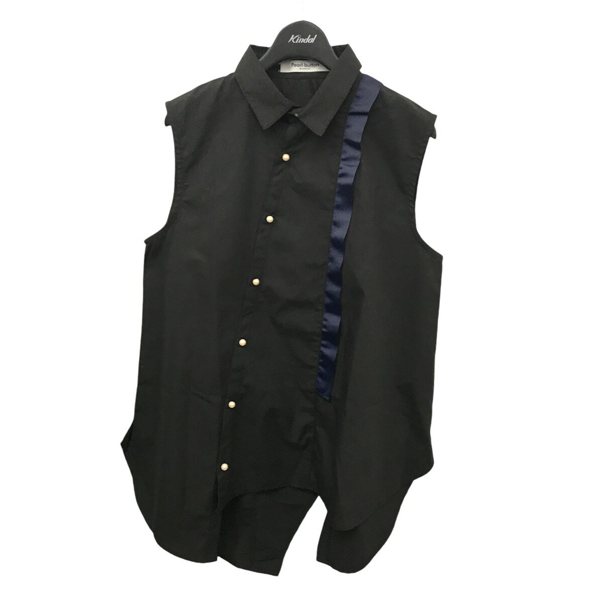 【中古】BLANC basque PEARL BUTTON ノースリーブシャツ PB12-131 ブラック サイズ:38 【071124】(ブランバスク)