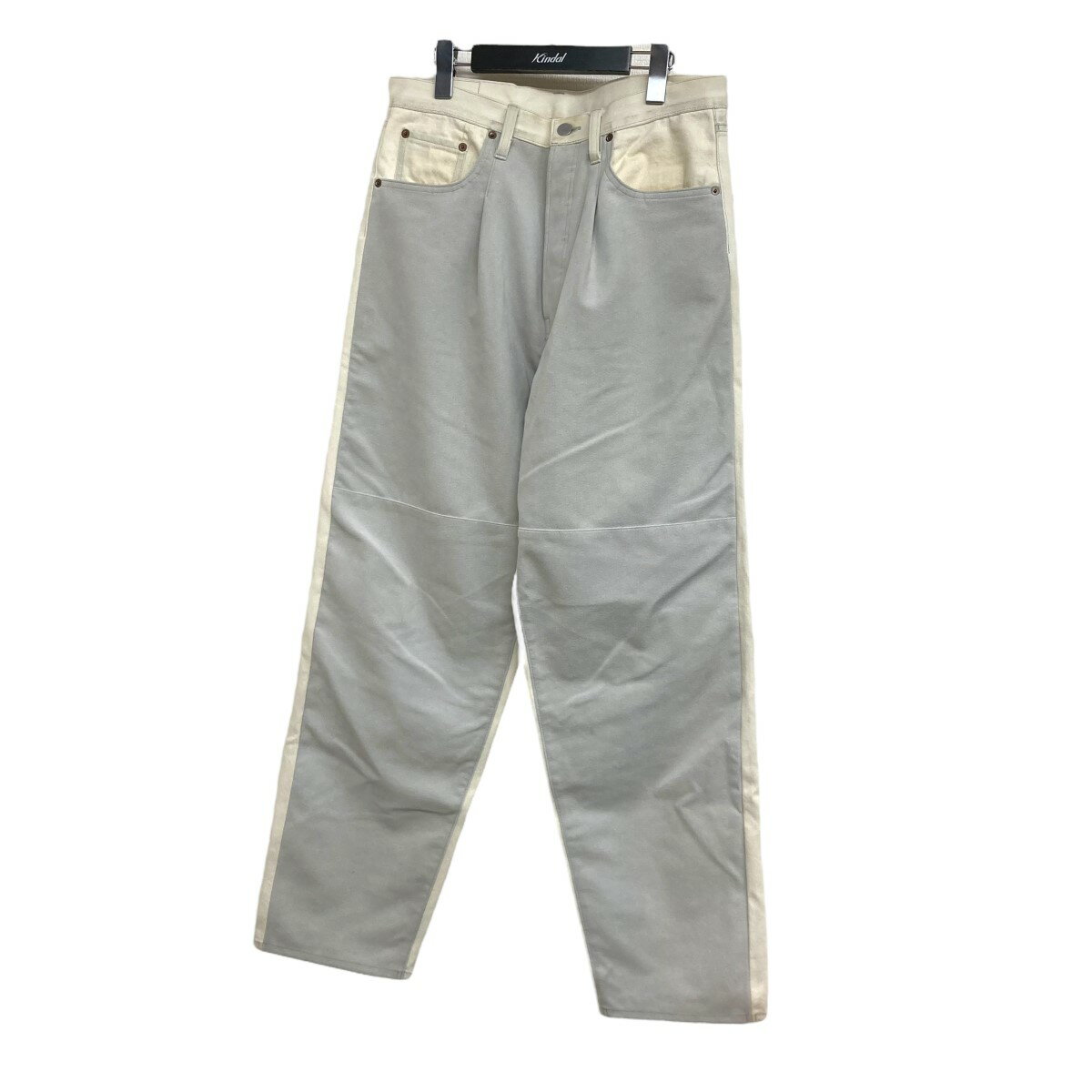 【中古】stein23SS LEATHER COMBINATION VINTAGE DENIM JEANS 切替デニムパンツ ST.516 アイボリー サイズ:M【価格見直し】