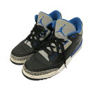 【中古】NIKE AIR JORDAN 3 RETRO スニーカー 136064-007 ブラック×グレー サイズ:10.5 【131124】(ナイキ)