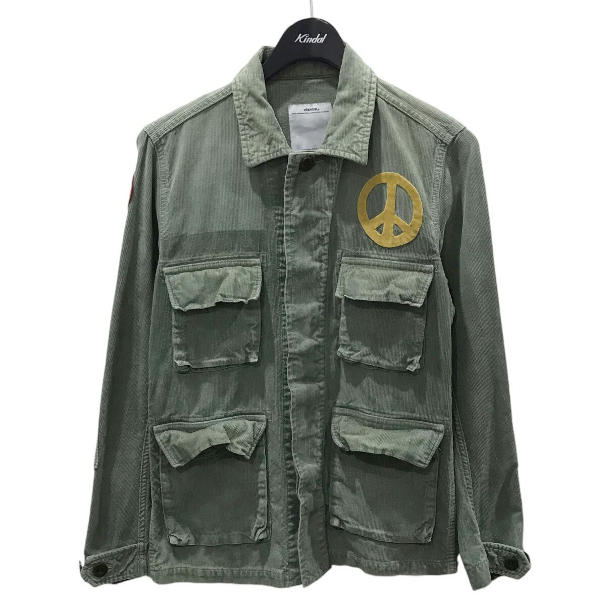 【中古】VISVIM13AW コーデュロイジャケット KILGORE JACKET KAPALA SLUB キルゴアジャケット カパラスラブ 0113205013032 オリーブ サイズ:1【価格見直し】