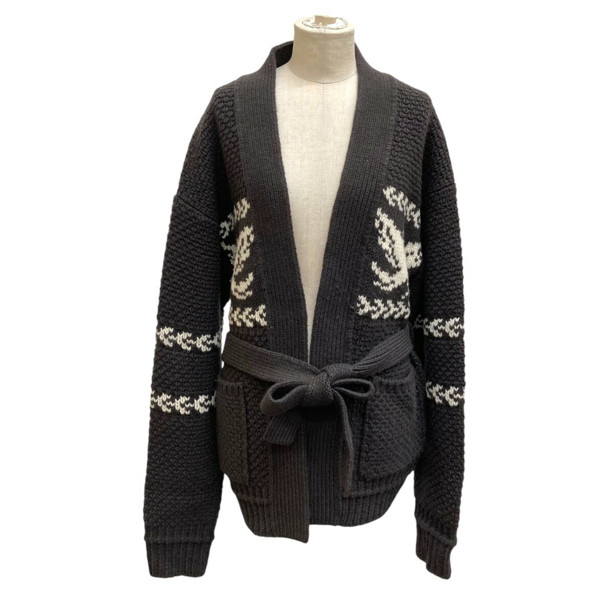 【中古】RAINMAKER 21AW BELTED COWTIN SWEATER カーディガン RM212-037 ブラウン サイズ:46 【201124】(レインメーカー)