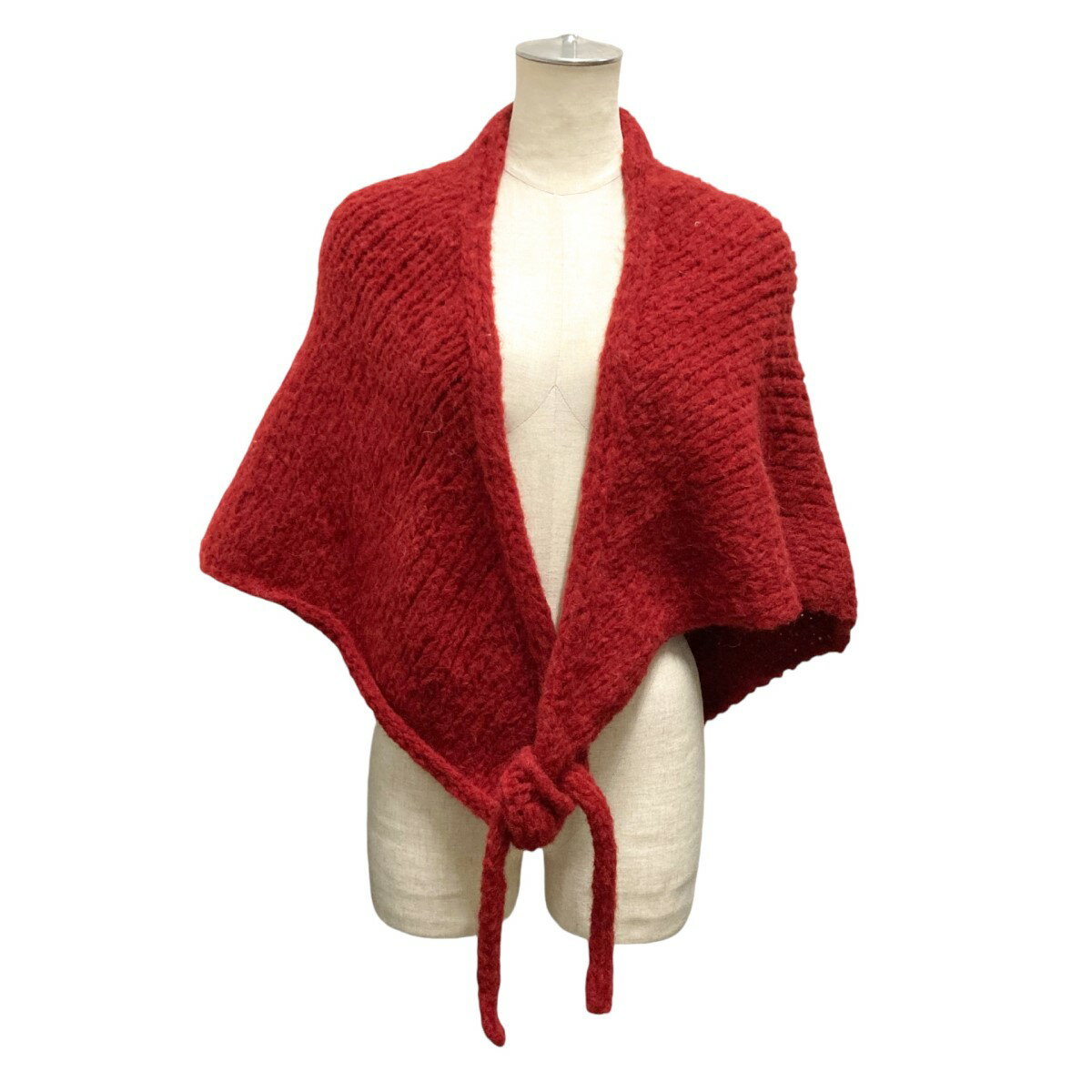 【中古】karakoram accessoriesニットストールポンチョ 23 098 910 0004 3 レッド【価格見直し】