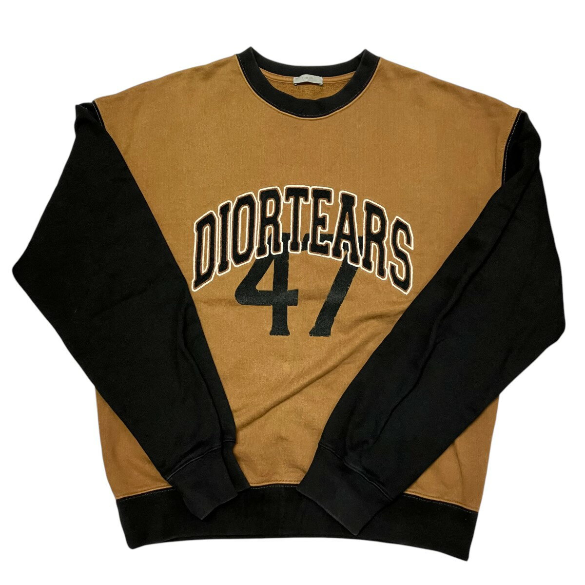 【中古】DIOR×Denim TearsOversized Sweatshirt トレーナー 393J679A0807 ブラウン×ブラック サイズ:L【価格見直し】