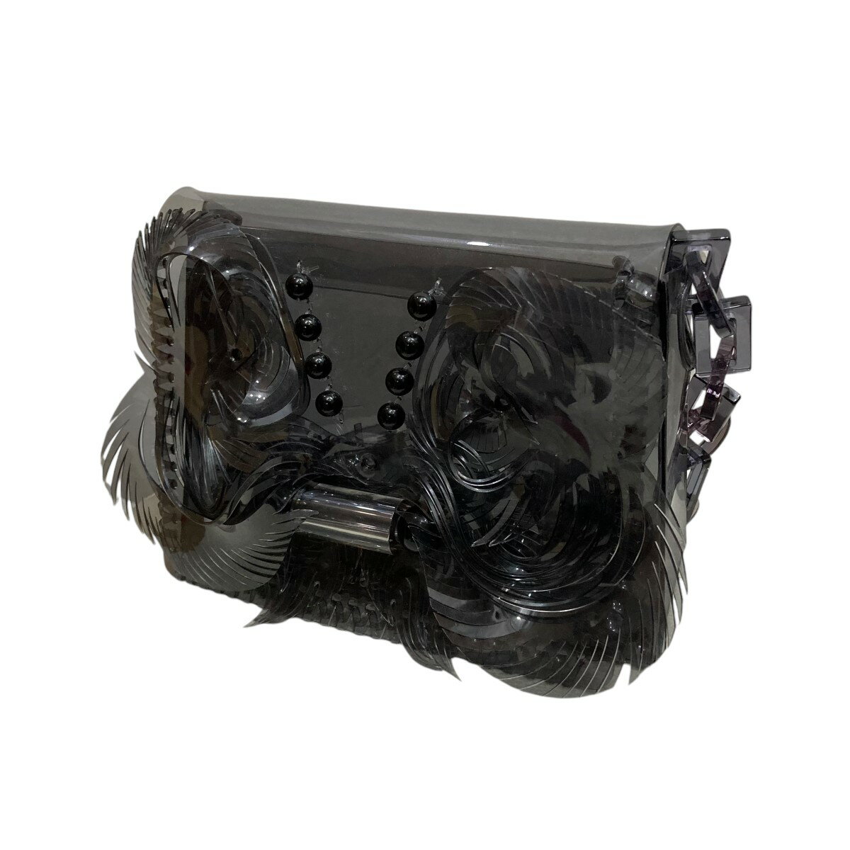 【中古】mame kurogouchi　Vinyl Chloride Long Chain Bag PVCショルダーバッグ クリアブラック 【021224】（マメクロゴウチ）のサムネイル