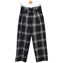 【中古】DES PRES ベルト付ウールタータンチェックワイドパンツ 22-04-84-04706 ブラック サイズ:34 【041224】(デプレ)