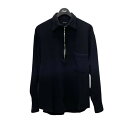 【中古】COMOLI 縮絨ウール ハーフジップシャツ ダークネイビー サイズ:1 【041224】(コモリ)