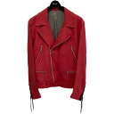 【中古】Yohji Yamamoto pour homme 18SS 指立てライダース ジャケット HW-Y11-701 レッド サイズ:2 【071224】(...