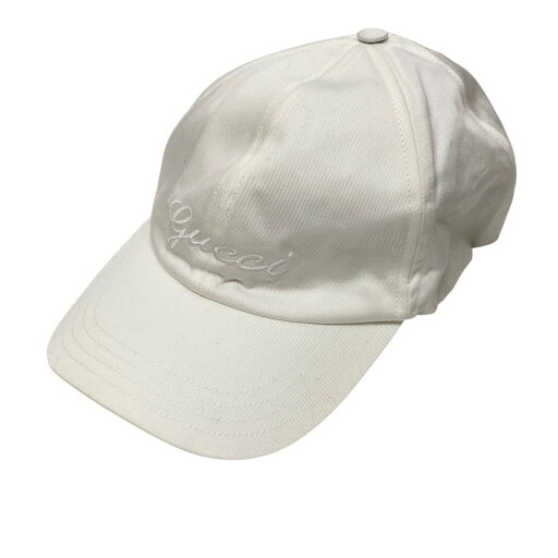 【中古】GUCCI筆記体ロゴ刺しゅうキャップ 782732 ホワイト サイズ:L【価格見直し】 【中古】GUCCI筆記体ロゴ刺しゅうキャップ 782732 ホワイト サイズ:L【価格見直し】