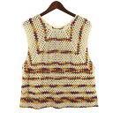 【中古】BODEMulticolor Crochet Knit Tank Top クロシェ ニット タンクトップ ベージュ×マルチカラー サイズ:S/M【価格見...