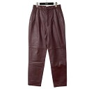 【中古】6(ROKU) BEAUTY&YOUTH LEATHER PANTS レザーパンツ 8614 199 0319 ワインレッド サイズ:38 【15122...