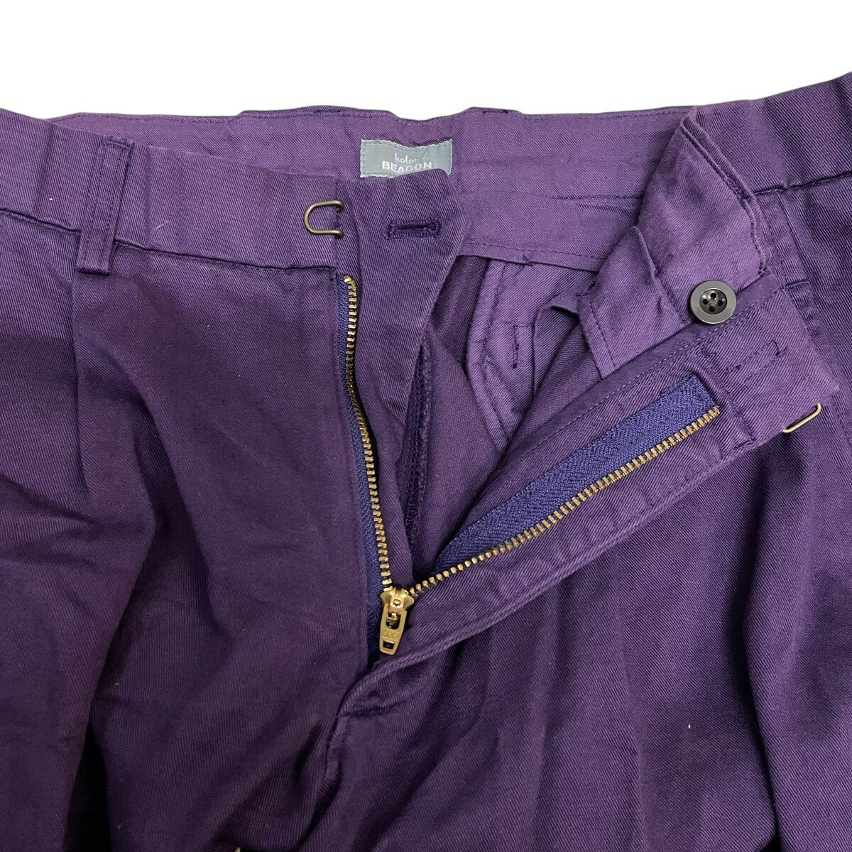 【中古】kolor／BEACONパッカリングチノパン 20SBM-P18141 パープル サイズ：2【価格見直し】