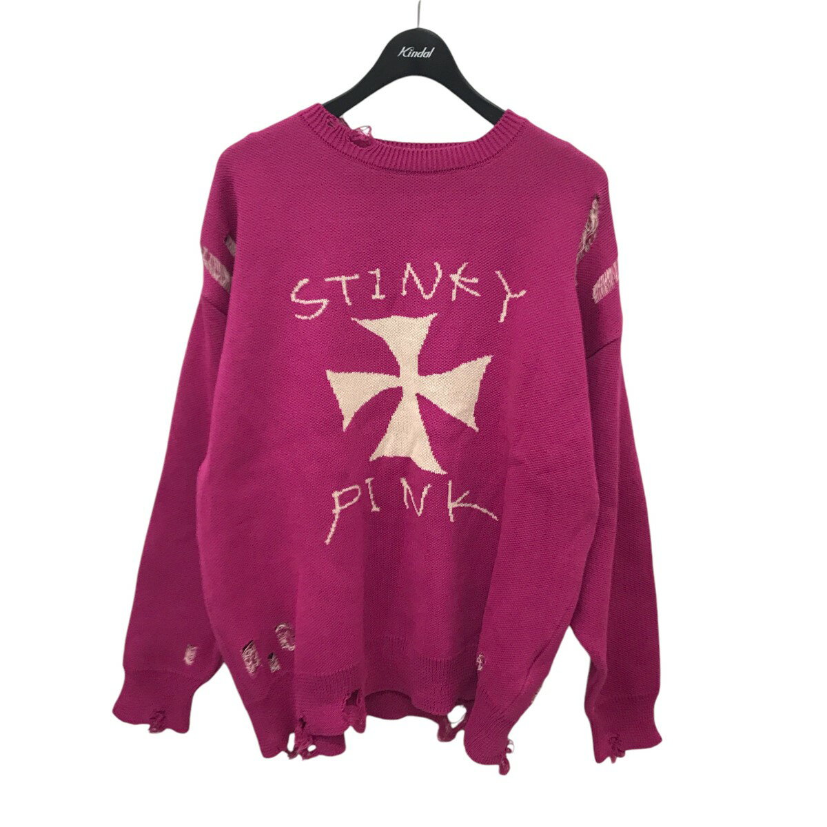 【中古】A PUZZLING HOMEironcross cotton knit ニット ショッキングピンク サイズ:3【価格見直し】