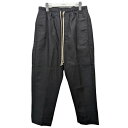 【中古】RICK OWENS22AW「DRAWSTRING ASTAIRES CROPPED」ドローストリングクロップドパンツ ブラック サイズ:38【価格見直...