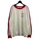 【中古】CITY COUNTRY CITY24SS Switching Cotton Sweater ニット ベージュ×レッド サイズ:XL【価格見直し】