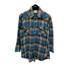 【中古】Wrangler 70’s Vintage チェック シャツ ブルー サイズ:16×34 【261224】(ラングラー)