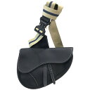 【中古】DIOR 「Saddle」 グレインドカーフサドルバッグ ネイビー 【271224】(ディオール)