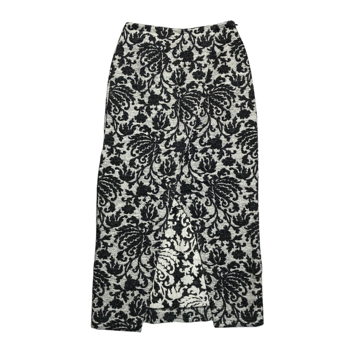 【中古】LE CIEL BLEU2023SS Chenille Slit Skirt ベージュ×ブラック サイズ:34【価格見直し】