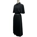 【中古】MIU MIUクレープ デ シン ミディドレス ブラック サイズ:38【価格見直し】