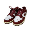 【中古】NIKEWMNS DUNK LOW PRM スニーカー FJ4555-100 チームレッド サイズ:26.5cm【価格見直し】