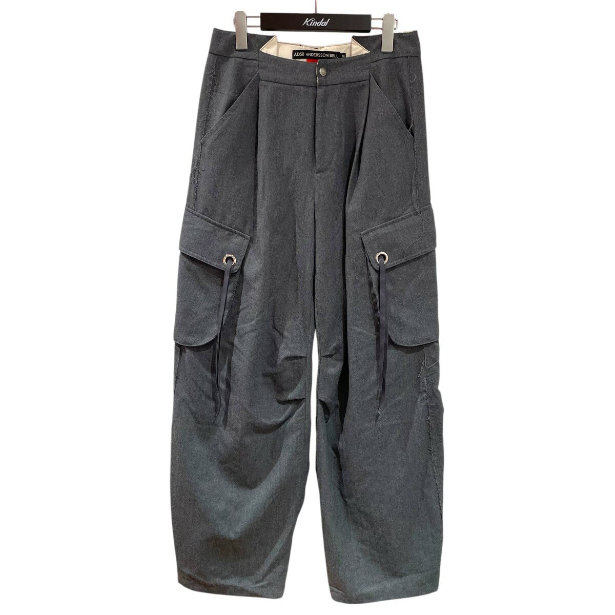 【中古】ANDERSSON BELL24SS Tanya Low Cut Wide Pants カーゴパンツ apa706w グレー サイズ:SIZE 36【価格見直し】