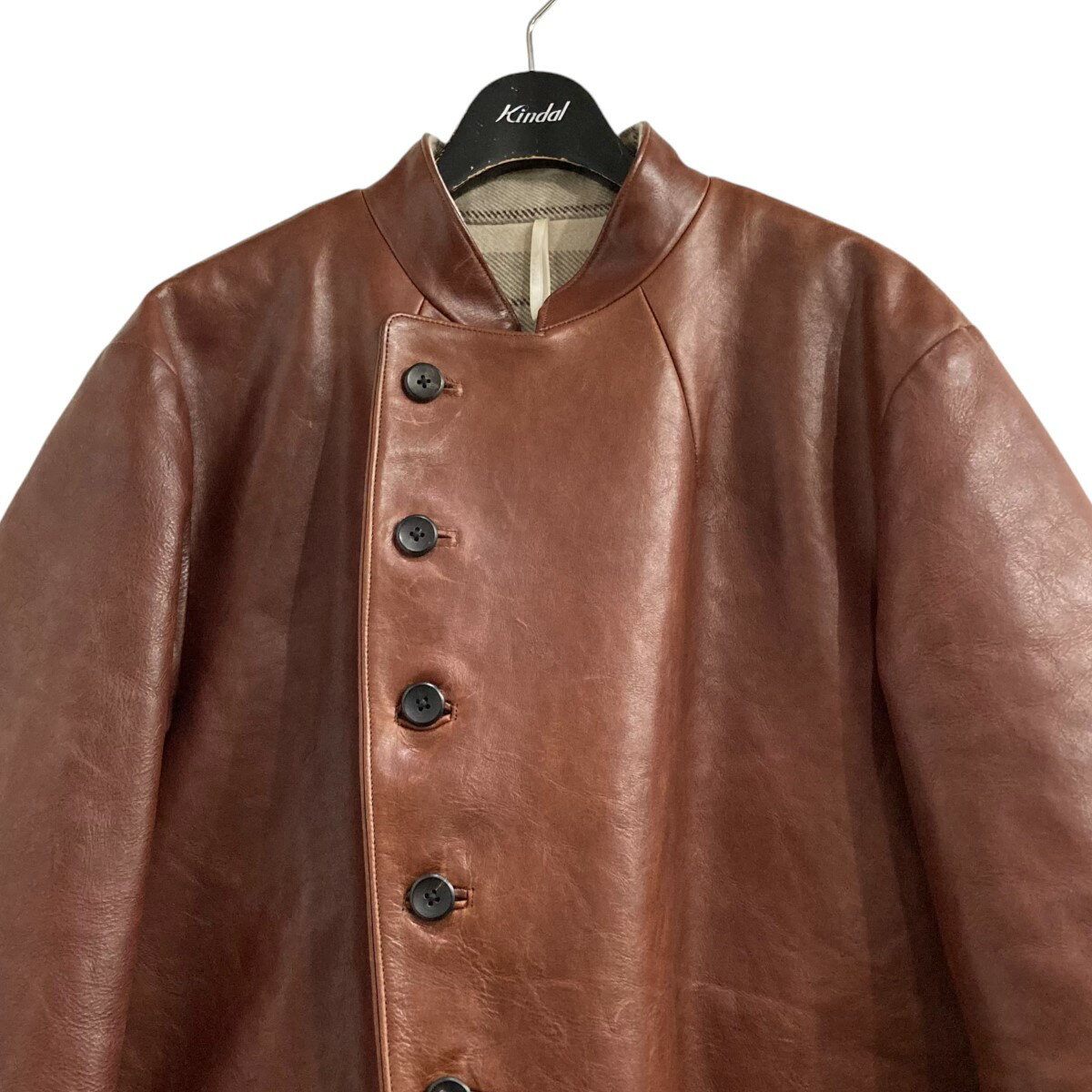 【中古】SOU SOUS切替レザージャケット 06-SS02221 ブラウン×ベージュ サイズ：7【価格見直し】