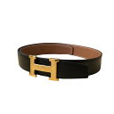 【中古】HERMES B刻印 レザーベルト ブラック 【281224】(エルメス)