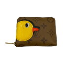 【中古】LOUIS VUITTON ジッピー・コイン パース モノグラム 2つ折り財布 M83690 ブラウン×イエロー 【020125】(ルイヴィトン)
