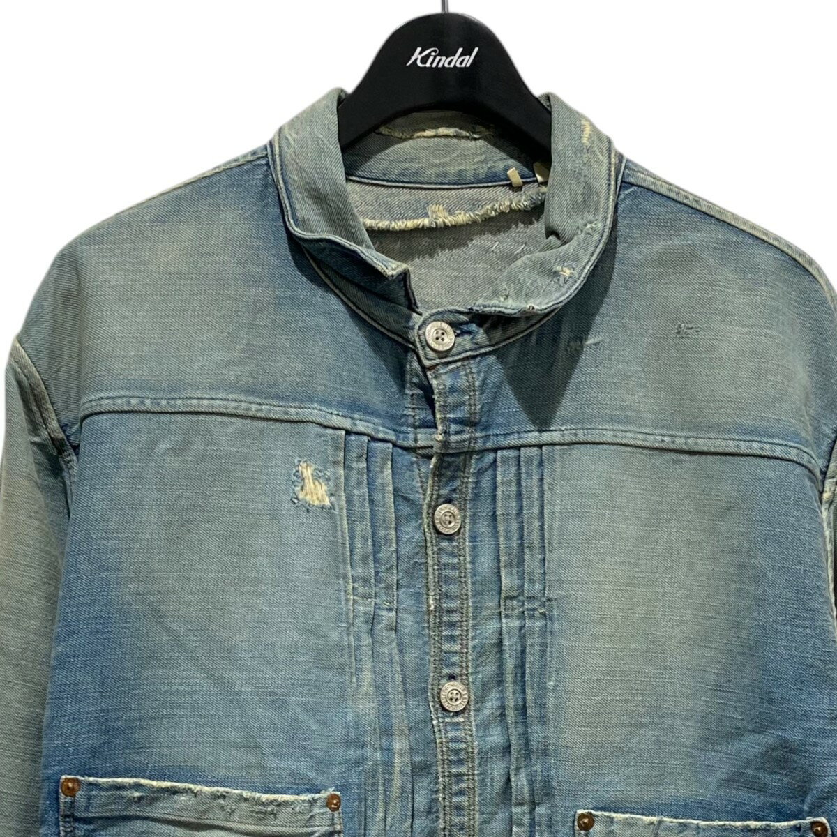 【中古】LEVI’S VINTAGE CLOTHING1880 Triple Pleat Blouse ヴィンテージ加工 デニムジャケット 61866-0007 ブルー サイズ：S【価格見直し】