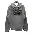 【中古】CELINEバックロゴプルオーバーパーカー グレー サイズ:S【価格見直し】
